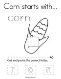 Corn starts with Coloring Page
