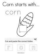 Corn starts with Coloring Page