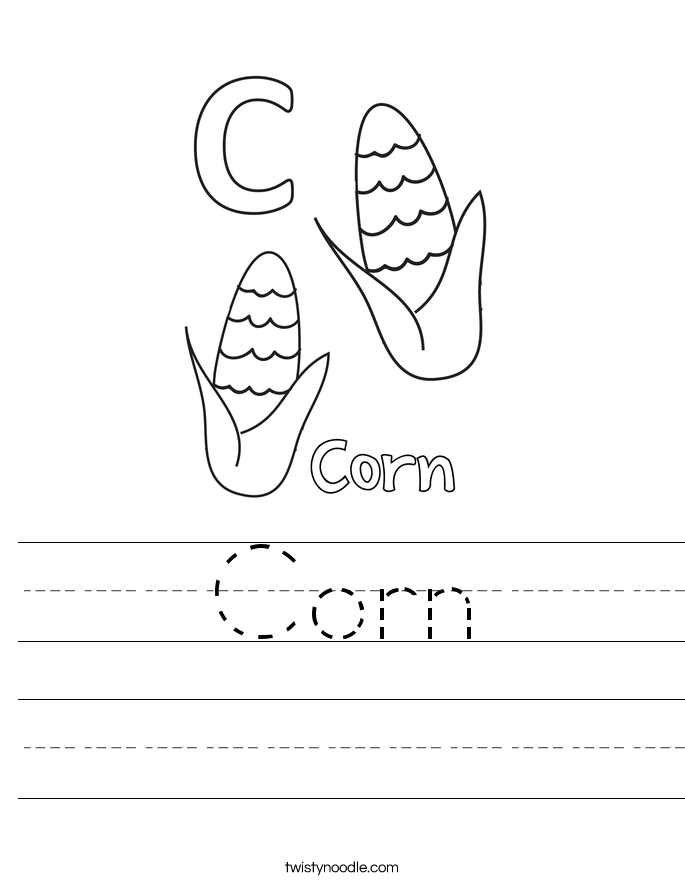 Corn Worksheet Twisty Noodle Corn Worksheet Twisty Noodle