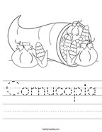 Cornucopia Handwriting Sheet