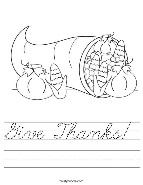 Cornucopia Worksheet