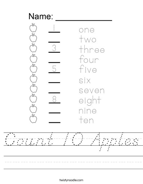 Count 10 Apples Worksheet