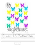 Count 18 Butterflies Worksheet