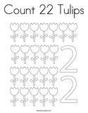 Count 22 Tulips Coloring Page