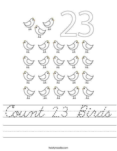 Count 23 Birds Worksheet
