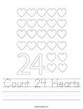 Count 24 Hearts Worksheet