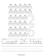 Count 26 Hats Handwriting Sheet