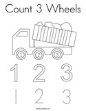 Count 3 Wheels Coloring Page