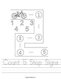 Count 5 Stop Signs Worksheet
