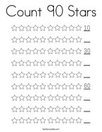 Count 90 Stars Coloring Page