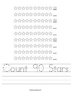 Count 90 Stars Handwriting Sheet
