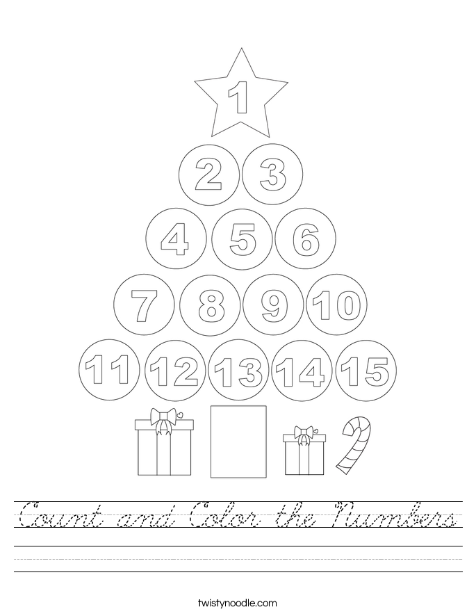 Count and Color the Numbers Worksheet