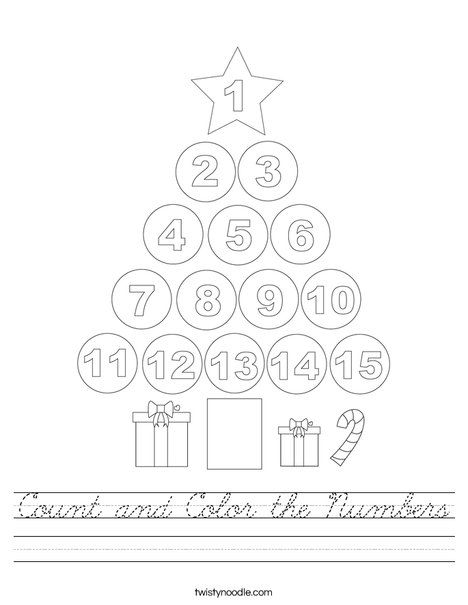 Count and Color the Numbers Worksheet