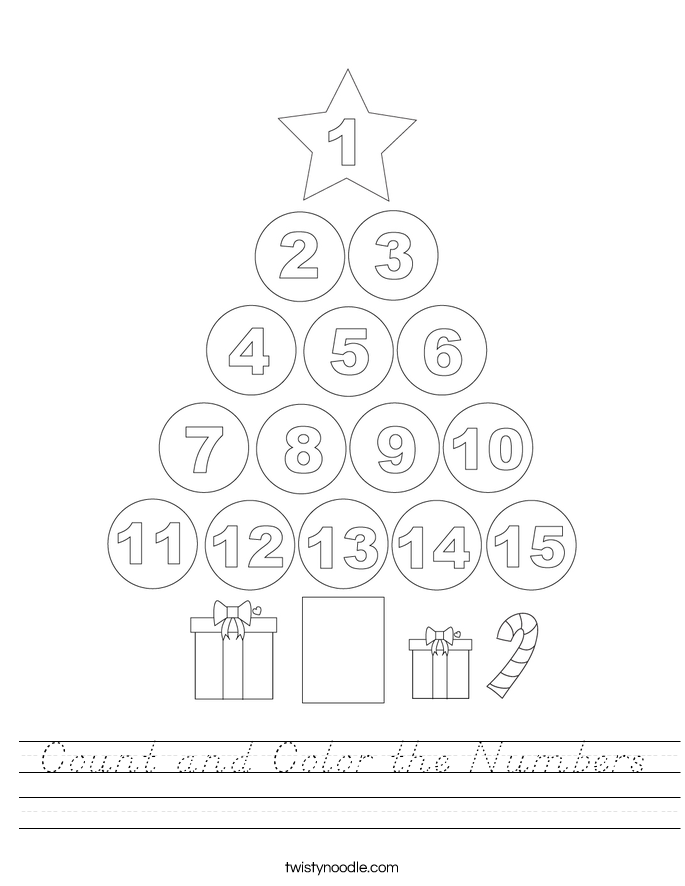 Count and Color the Numbers Worksheet