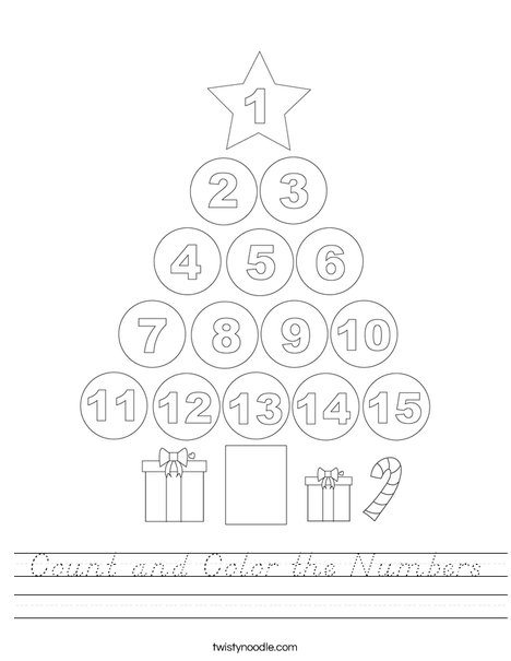 Count and Color the Numbers Worksheet