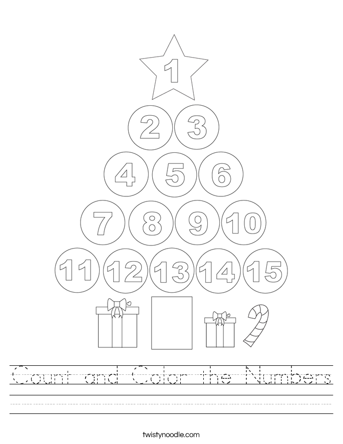 Count and Color the Numbers Worksheet