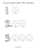 Count and color the clovers Coloring Page