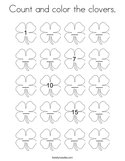 Count and color the clovers Coloring Page