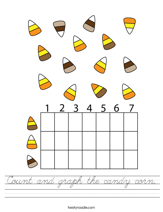 Count and graph the candy corn. Worksheet
