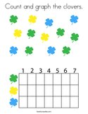 Count and graph the clovers Coloring Page