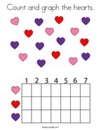 Count and graph the hearts Coloring Page