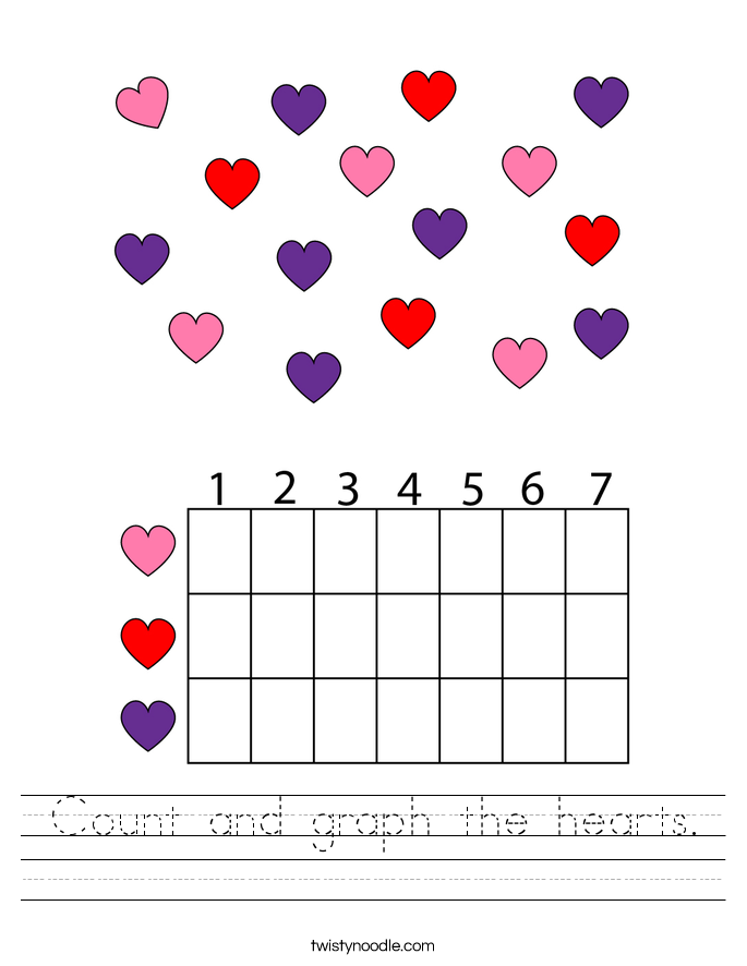 Count and graph the hearts. Worksheet