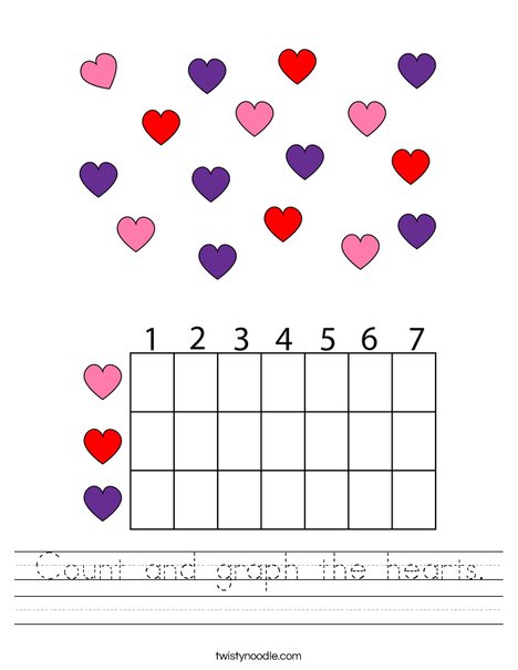 Count and graph the hearts. Worksheet