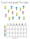 Count and graph the tulips Coloring Page