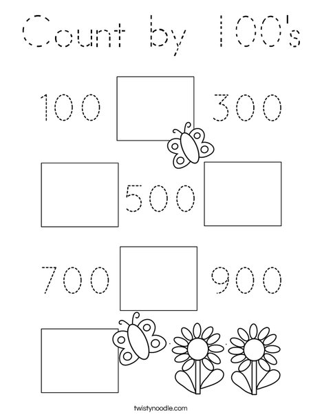 Count by 100's Coloring Page