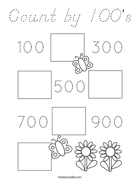 Count by 100's Coloring Page