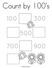 Count by 100's Coloring Page
