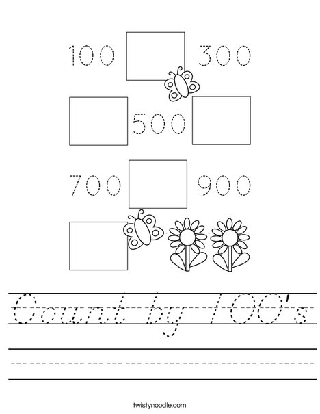 Count by 100's Worksheet