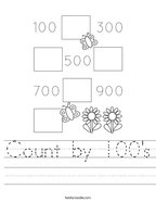 Count by 100's Handwriting Sheet