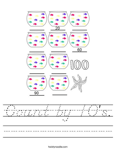 Count by 10's Worksheet