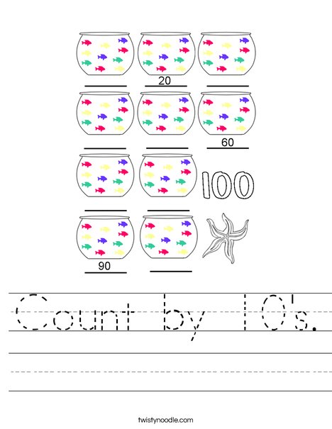 Count by 10's Worksheet