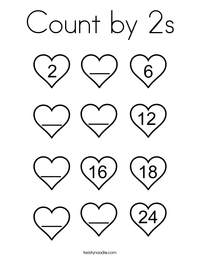 Download Count by 2s Coloring Page - Twisty Noodle