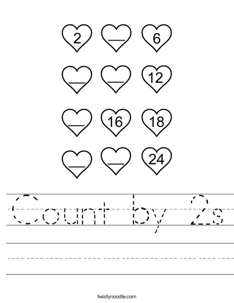 Count by 2's Worksheet