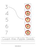 Count the Apple Seeds Worksheet