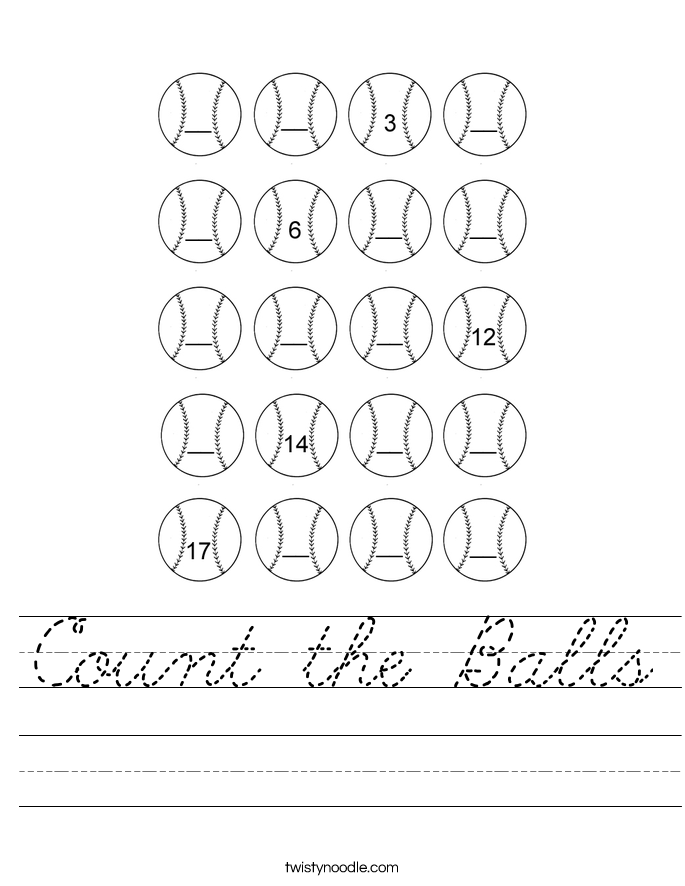 Count the Balls Worksheet