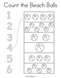 Count the Beach Balls Coloring Page
