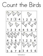 Count the Birds Coloring Page
