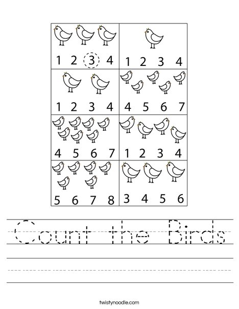 Count the Birds Worksheet