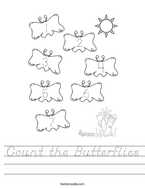 Count the Butterflies Worksheet