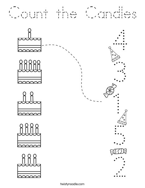 Count the Candles Coloring Page