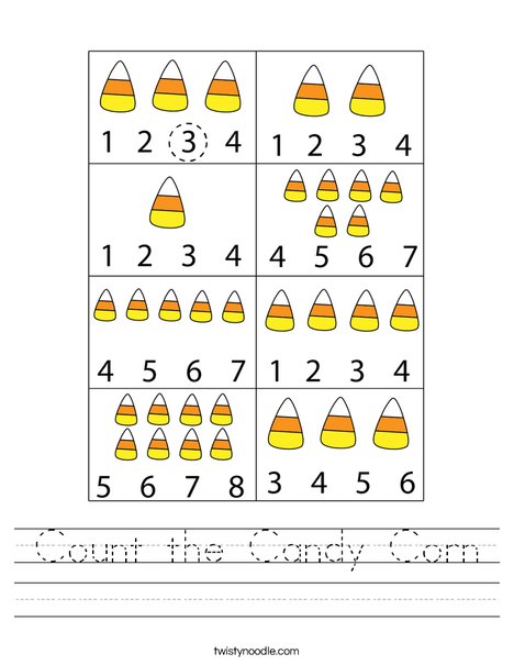 Count the Candy Corn Worksheet - Twisty Noodle Count the Candy Corn Worksheet - Twisty Noodle