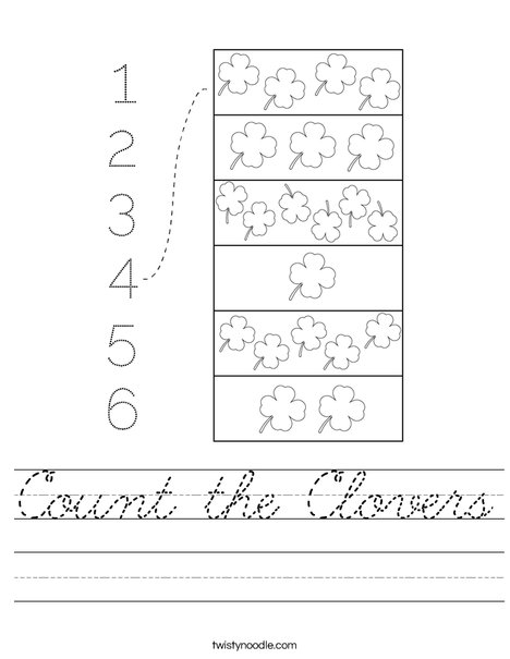 Count the Clovers Worksheet