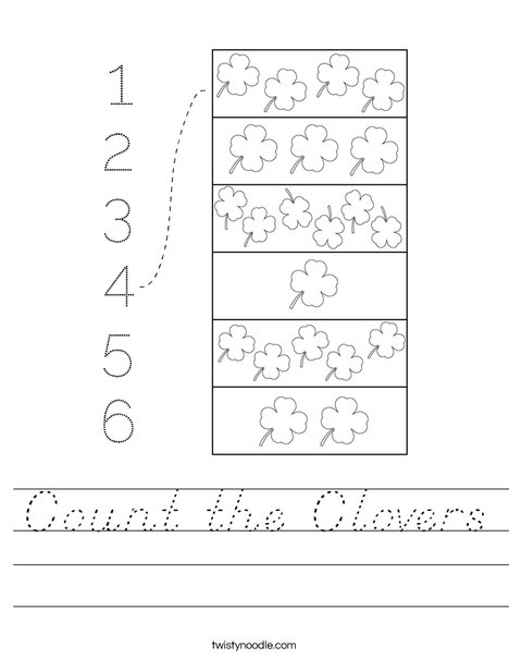 Count the Clovers Worksheet