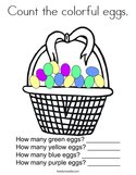 Count the colorful eggs Coloring Page