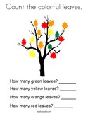Count the colorful leaves Coloring Page