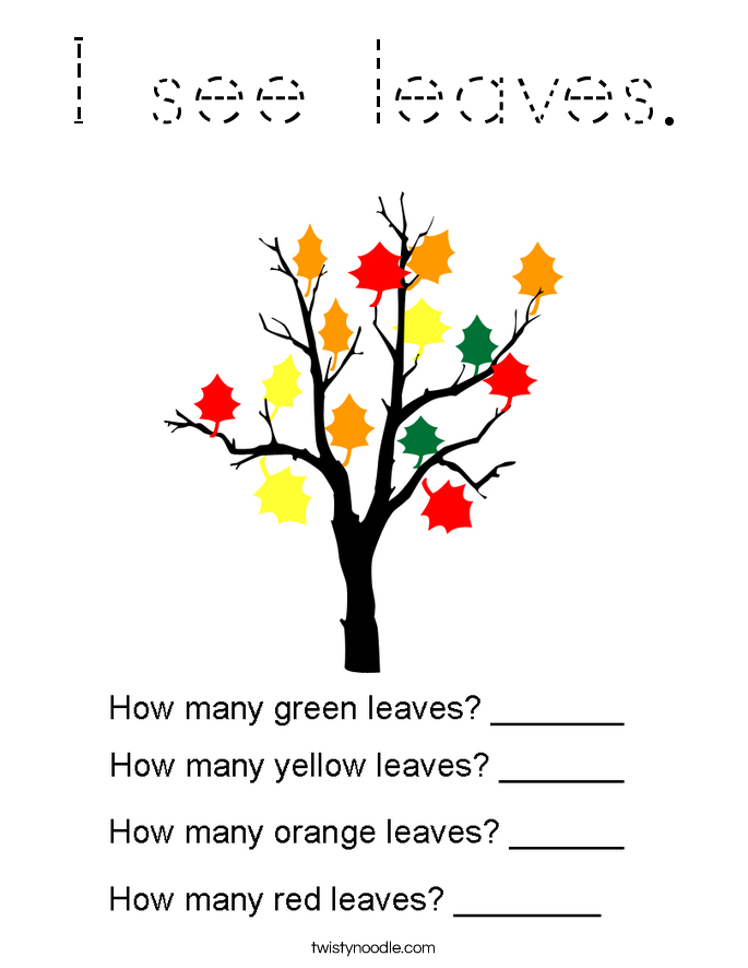I see leaves. Coloring Page
